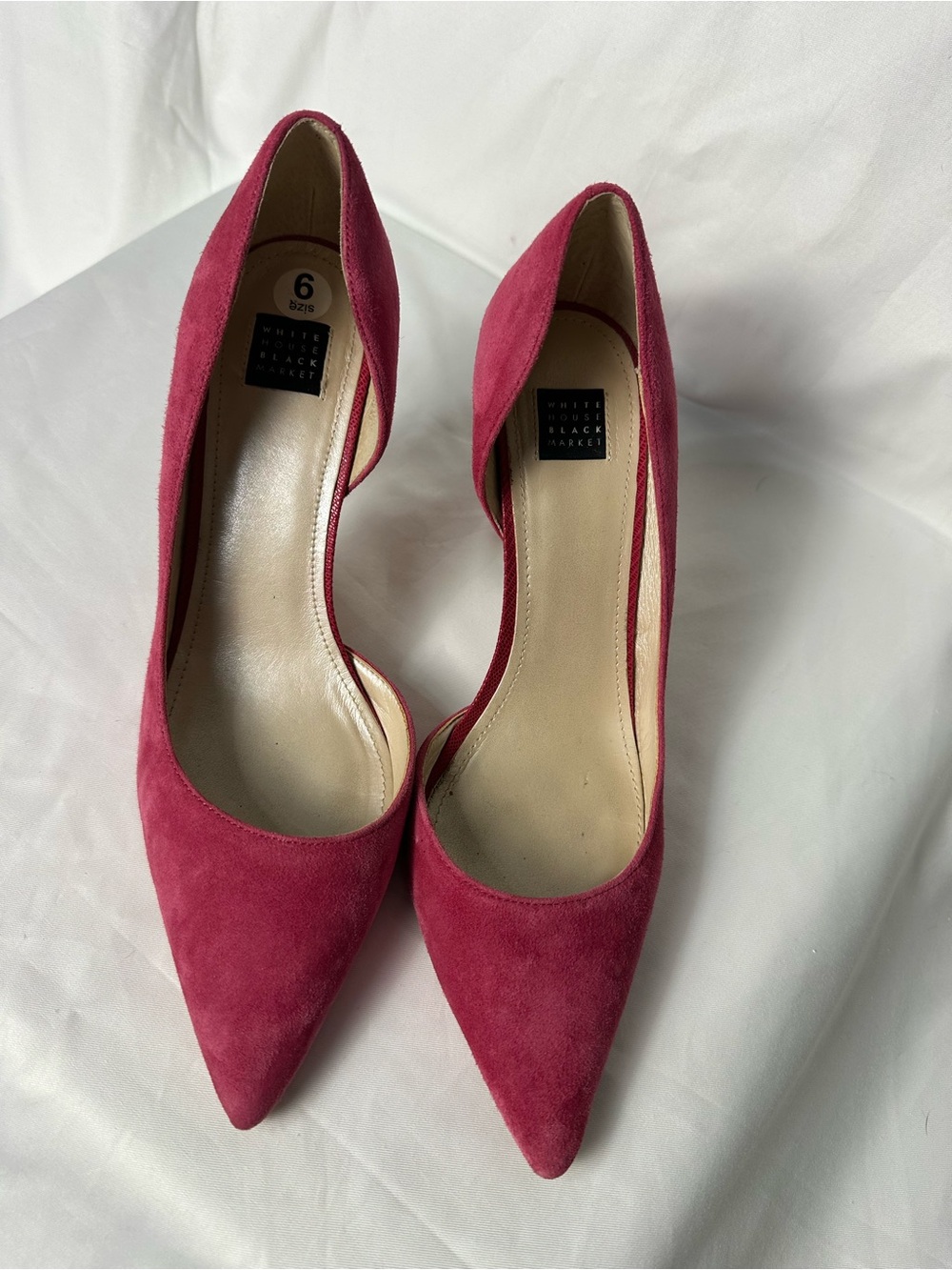 White House Black Market Fuchsia Suede Pointed-Toe Pumps 9